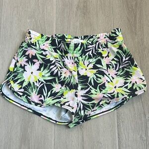 Volcom Black Floral Cover up Shorts girls sz M